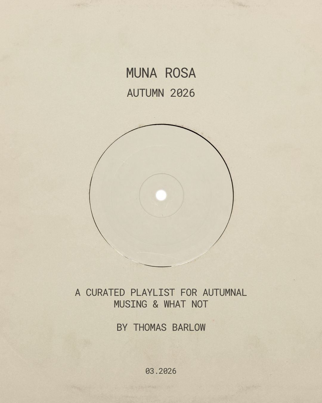 Muna Rosa Autumn 2026 Playlist