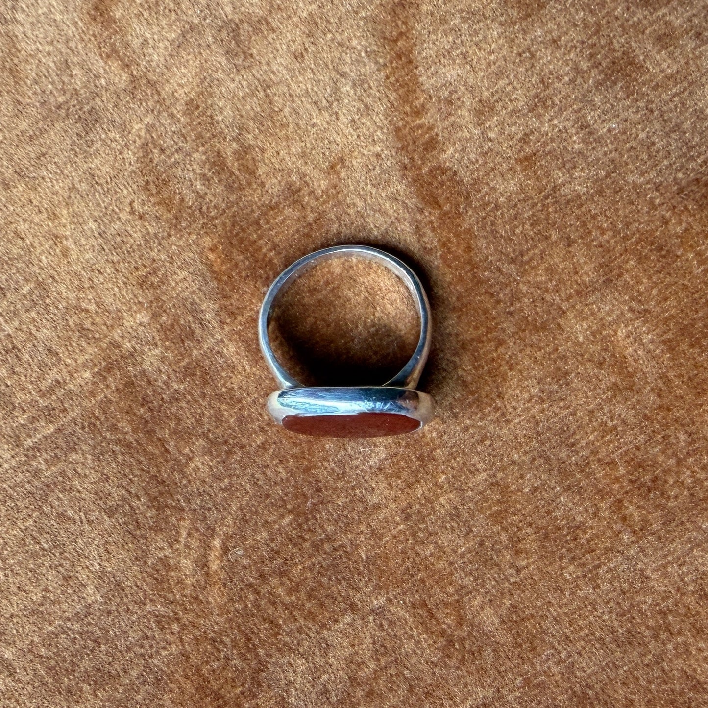 East West Bezel Set Carnelian Ring