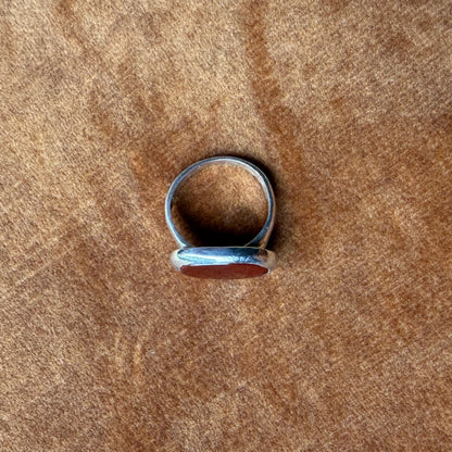 East West Bezel Set Carnelian Ring
