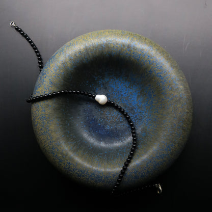 Agnes Pearl & Onyx Necklace