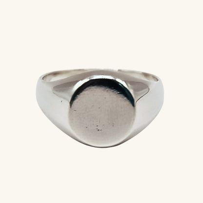 Silver ring on a white background