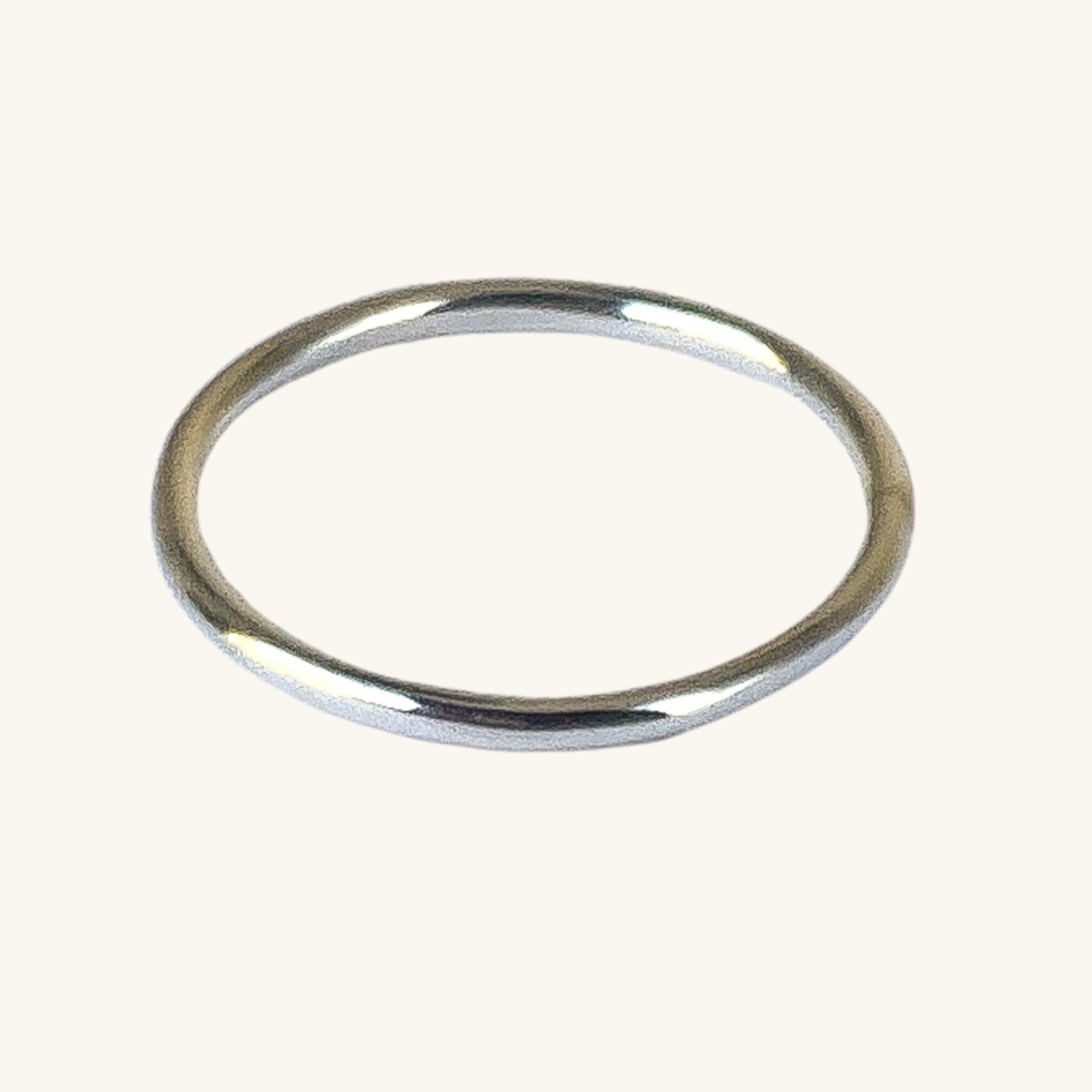 Silver ring on a white background
