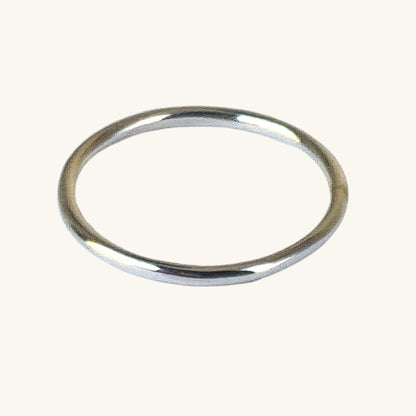 Silver ring on a white background