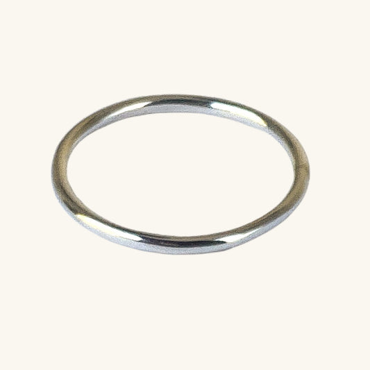 Silver ring on a white background